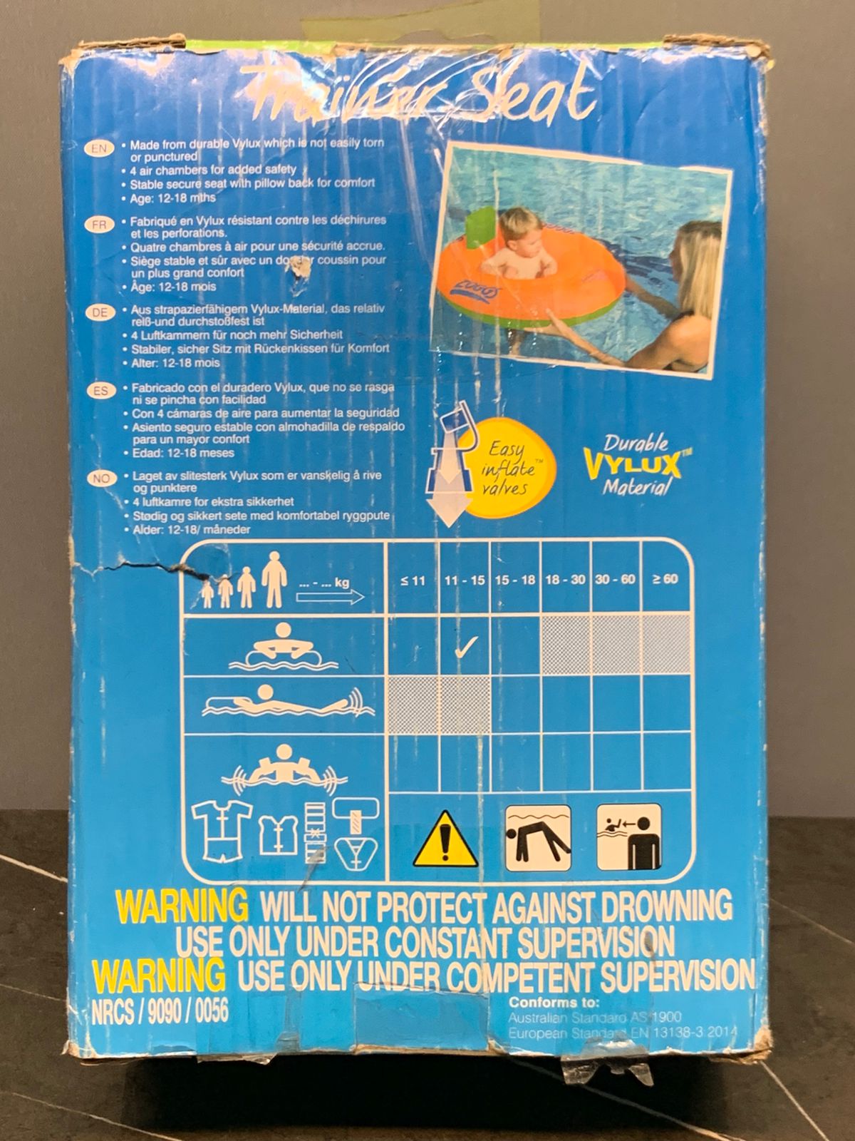 Zoggs Inflatable Trainer Seat.