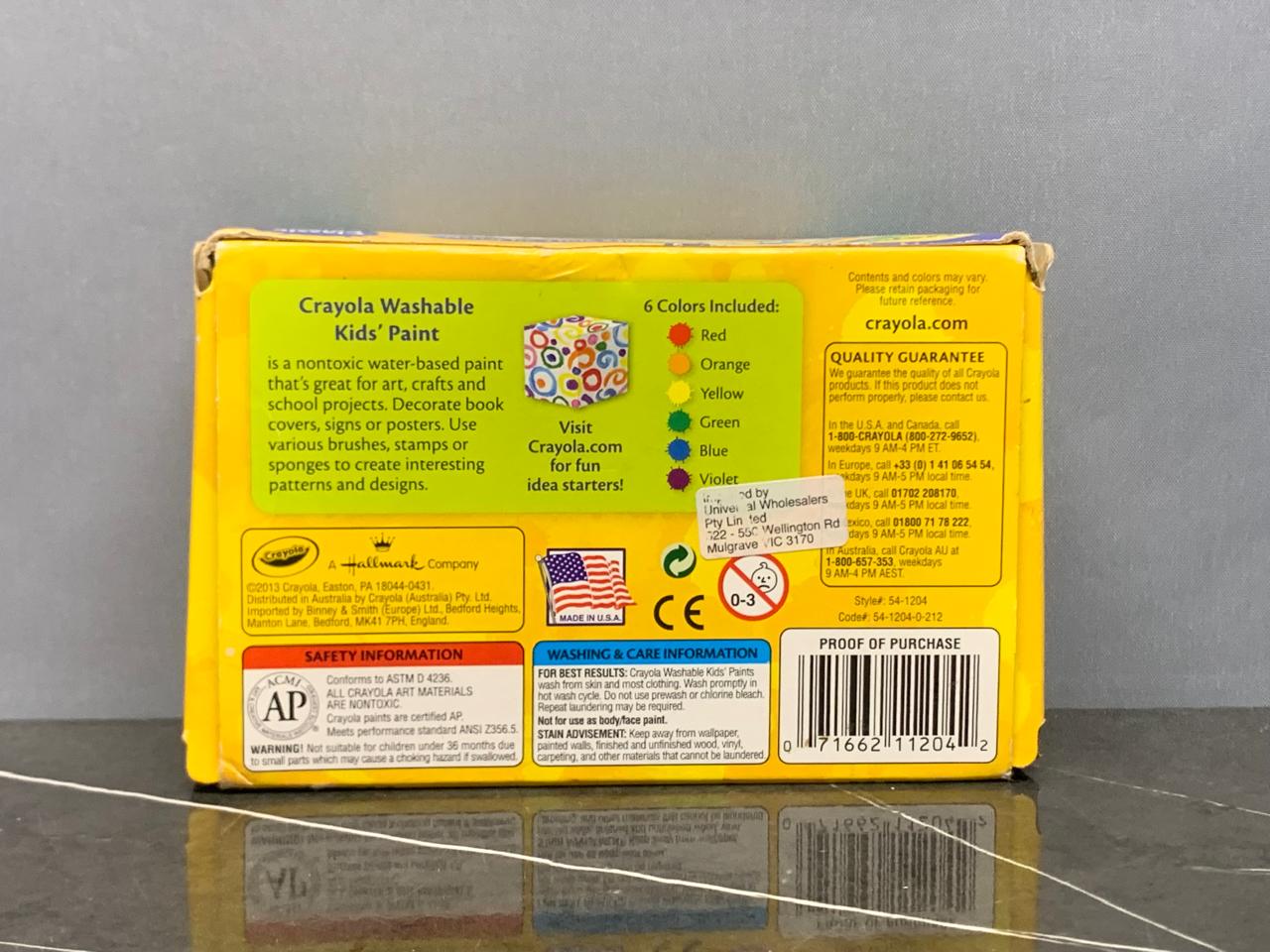 Crayola Washable Kids' Paint.