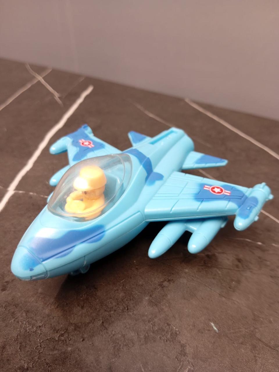 EMOB Push and Go Friction Powered Army Military Fighter Plane.