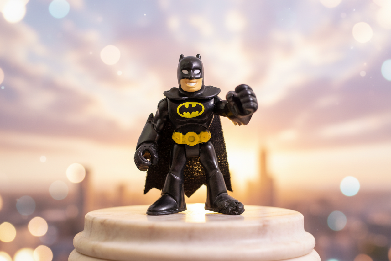 Fisher-Price Imaginext DC Super Friends Batman Action Figure. (Foot damaged)