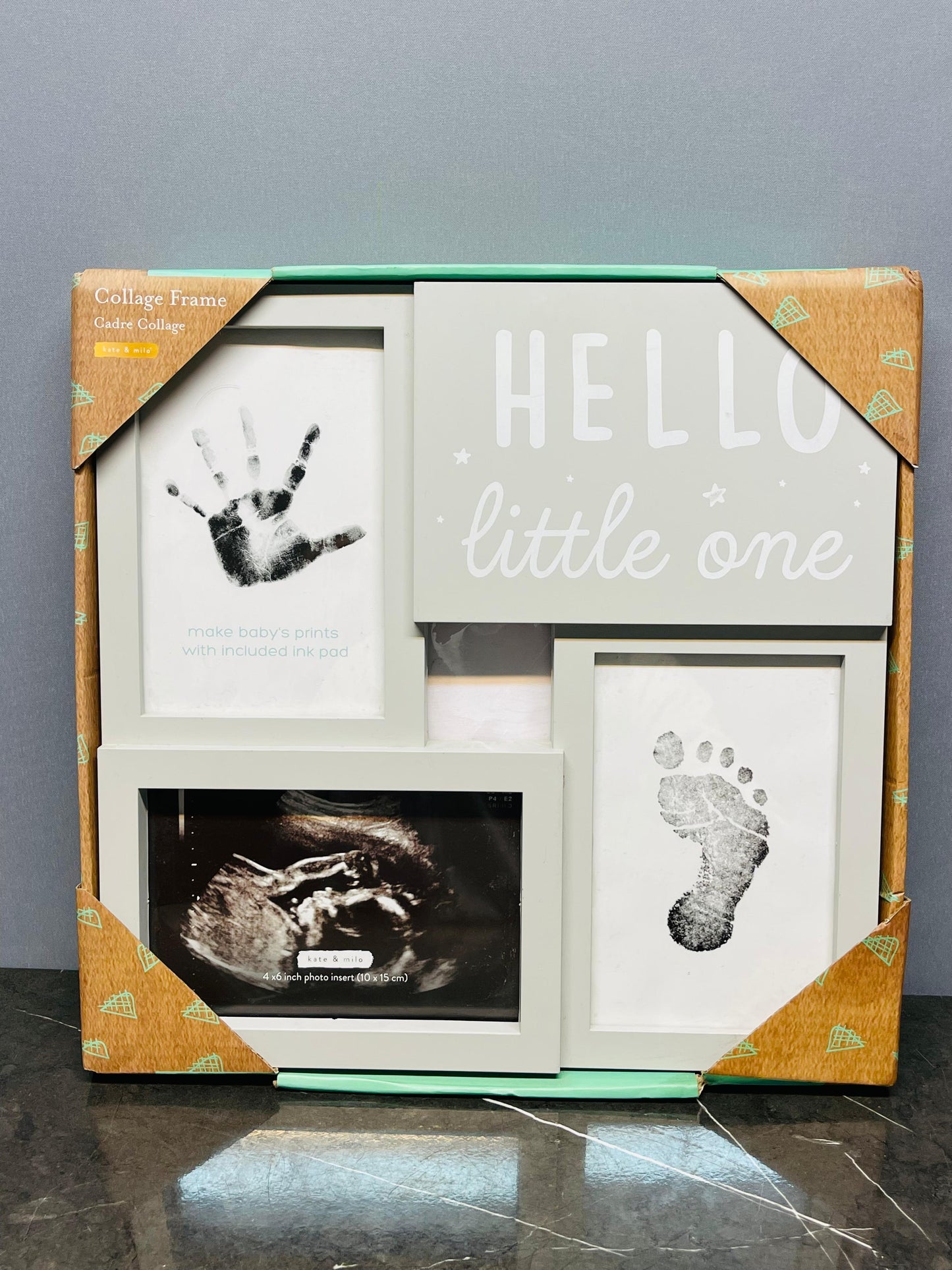 Kate & Milo Babyprints Sonogram Hello Little One Collage Frame.