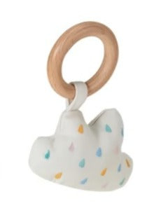 Comforting Fabric and Wood Teether