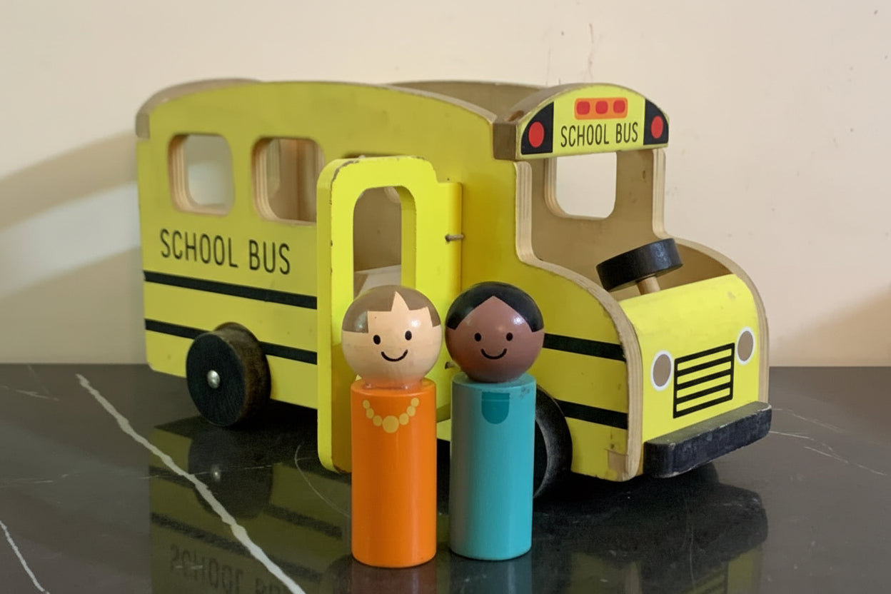 Anko Wooden School Bus Toy. SKU:BXL-804