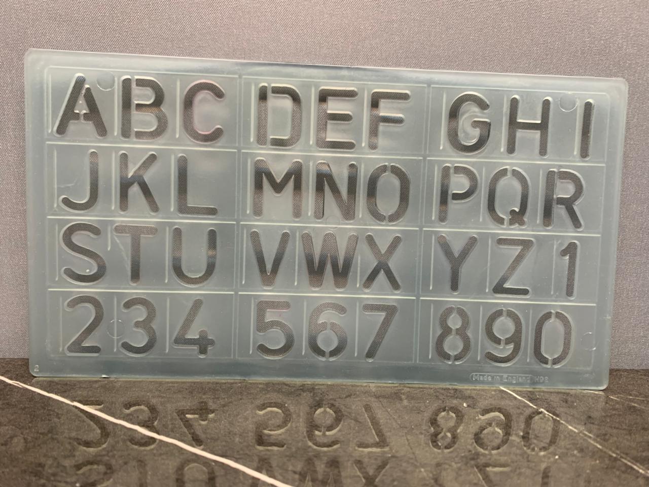 Alphabet and Number Stencil Plate.