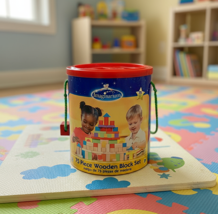 Imaginarium 75 Piece Wooden Block Set. (Rs 400 advance) SKU:BXL-005