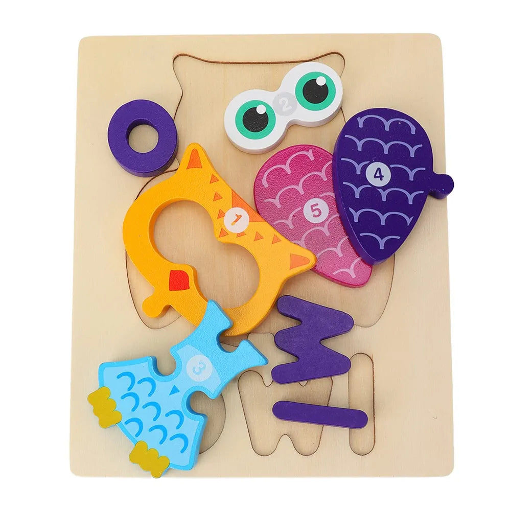 Wooden Shape Block Puzzle Owl.