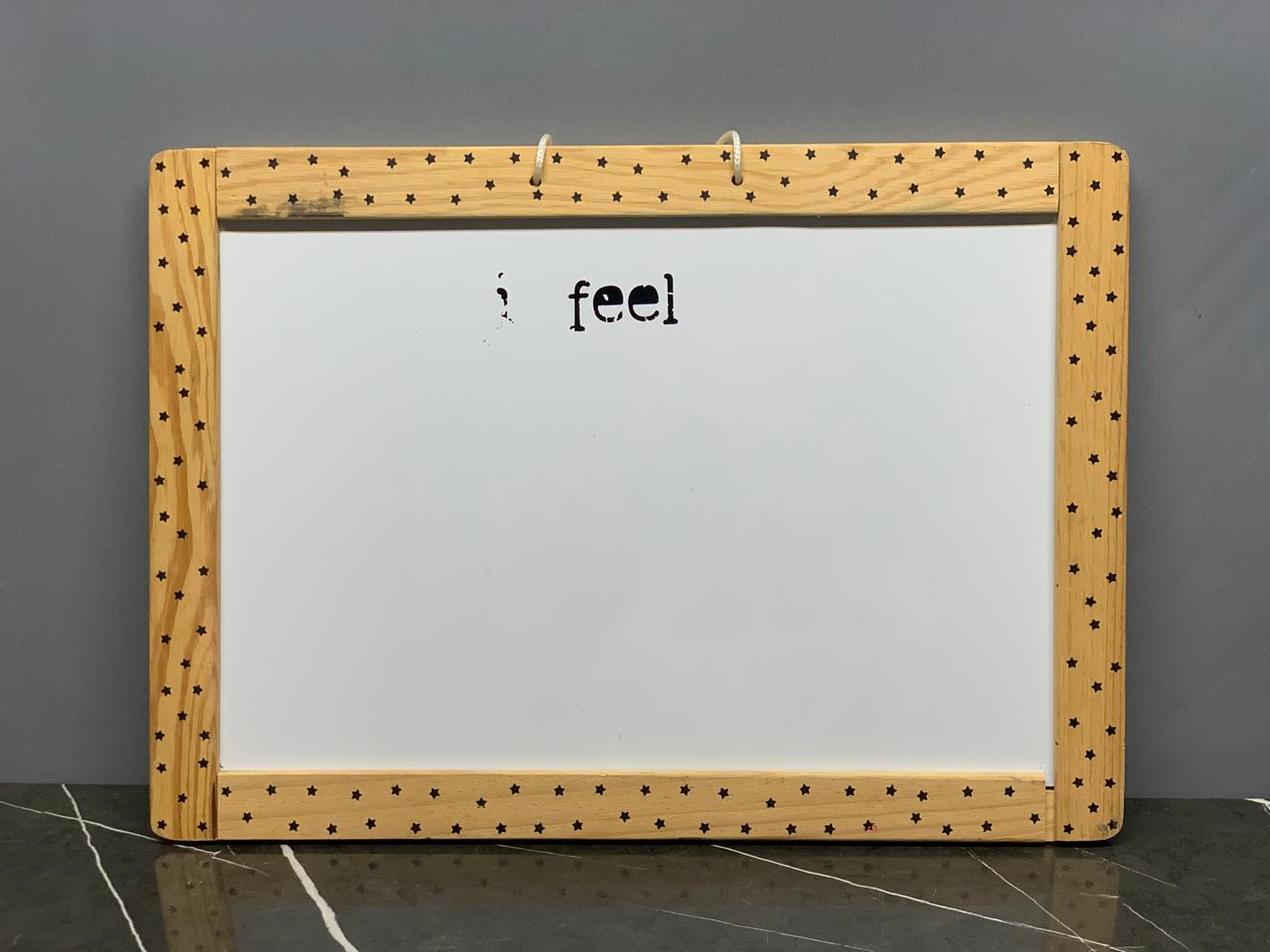 Wooden 2 in 1 White Board & Black Board. SKU:BXL-032