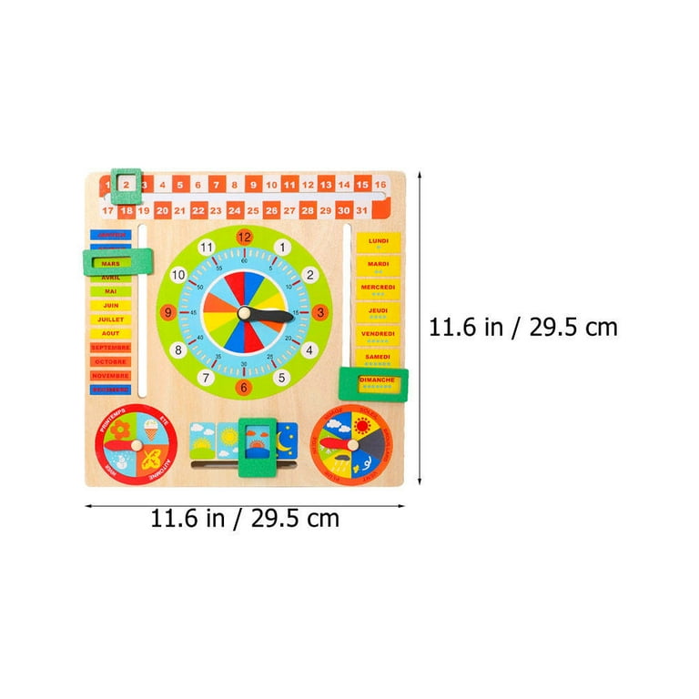 Wooden Calendar And Clock