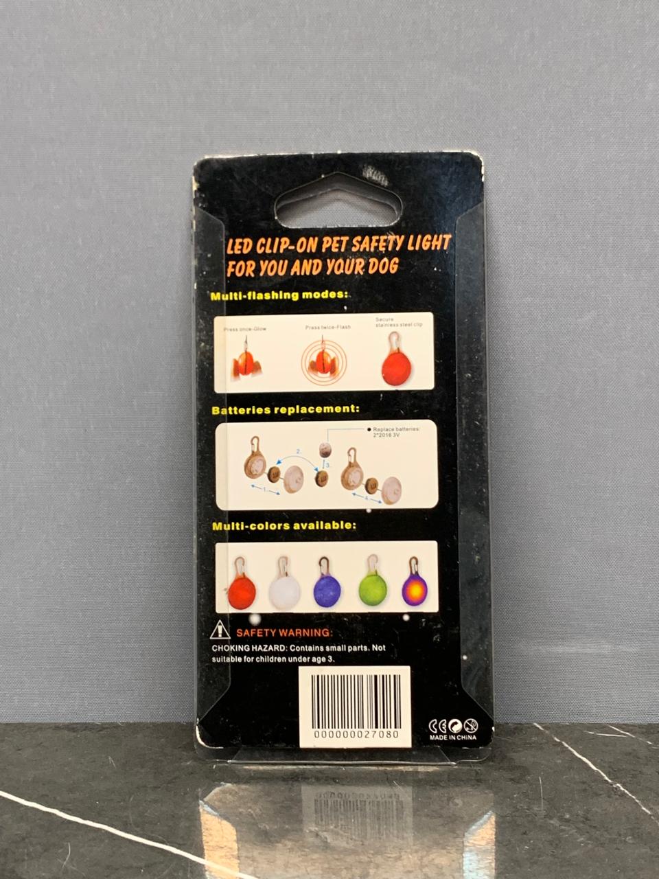 LED Clip-On Pet Safety Light. SKU:BXL-059
