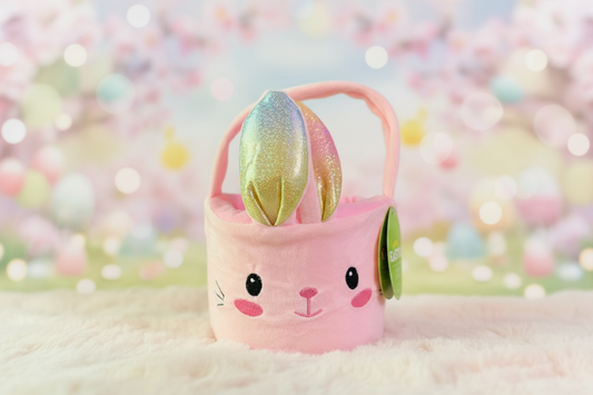 Happy Easter Plush Basket Pink. SKU:BXL-804 (new)