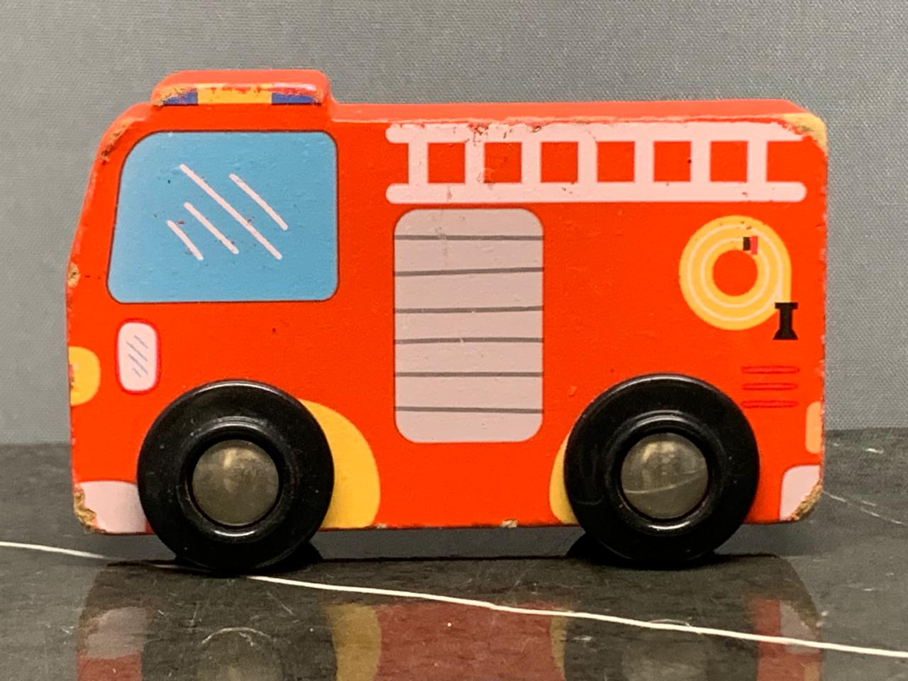 Wooden Toy Fire Engine.