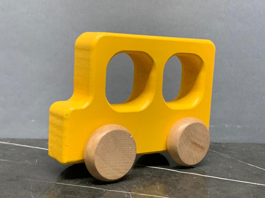 Yellow Wooden Toy Bus.