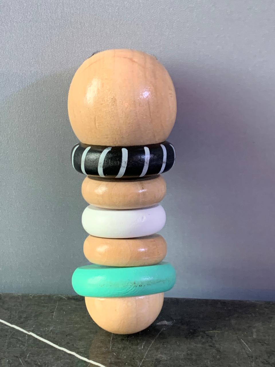 Kmart Wooden Stacking Ring Teether Toy. SKU:BXL-094