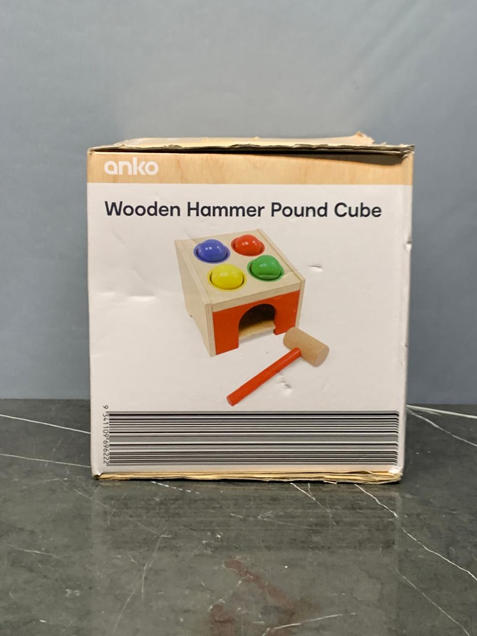 Wooden Hammer Pound Cube, 6 Pieces - Anko. SKU:BXL-007