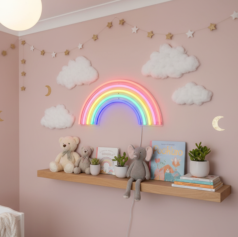 Neon Rainbow Light Wall Decor. SKU:BXL-804 (Rs 400 advance)