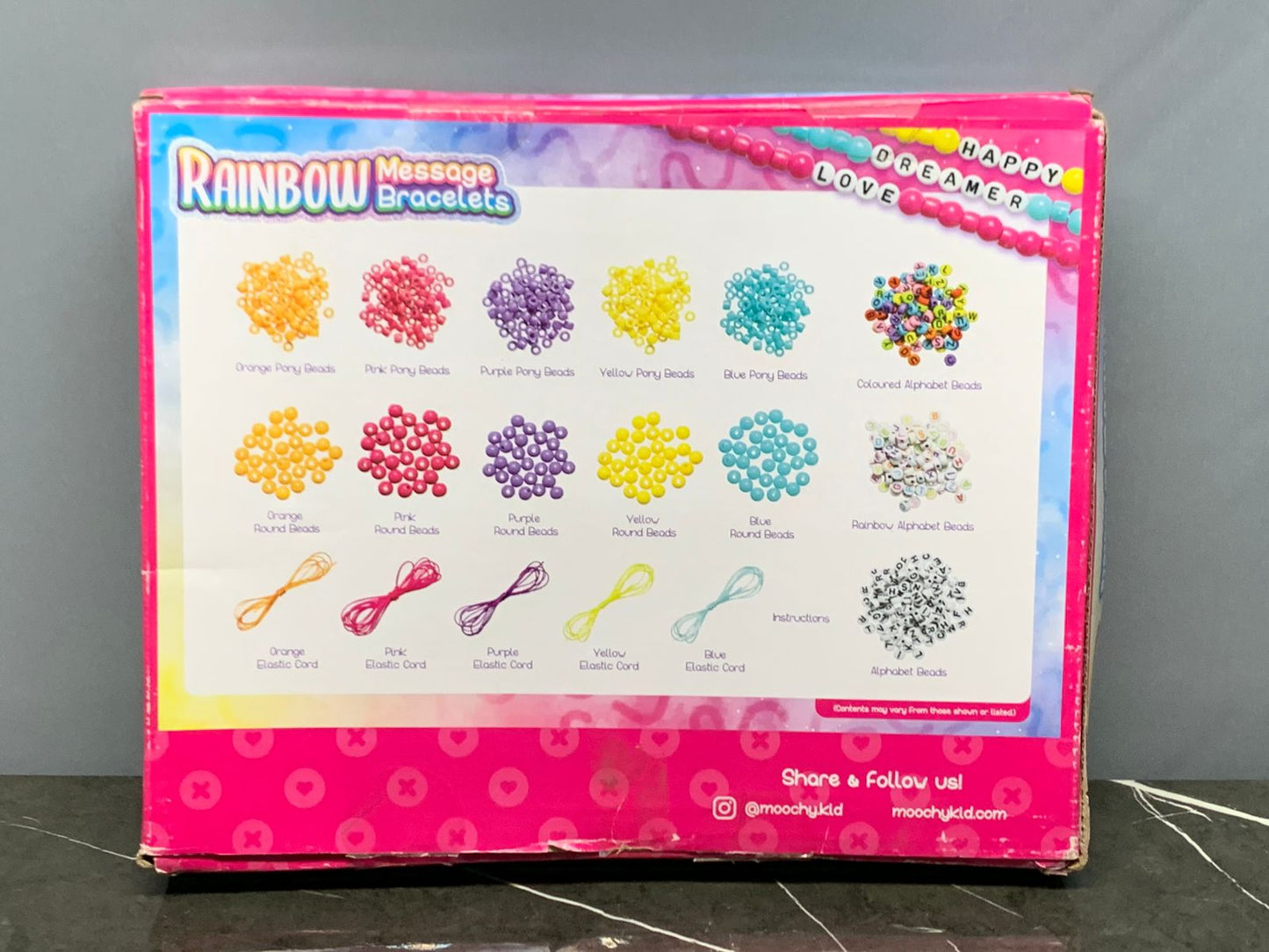 Moochy Rainbow Message Bracelets Kit. (Incomplete- 200 beads approx)