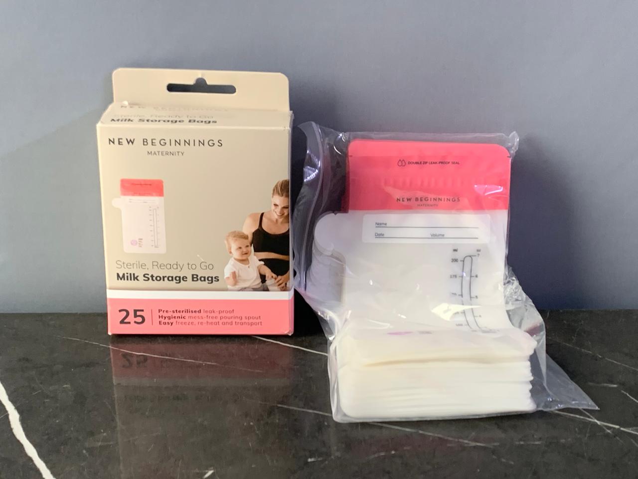 New Beginnings Breast Milk Storage Bags x 25. SKU:BXL-024 (new)