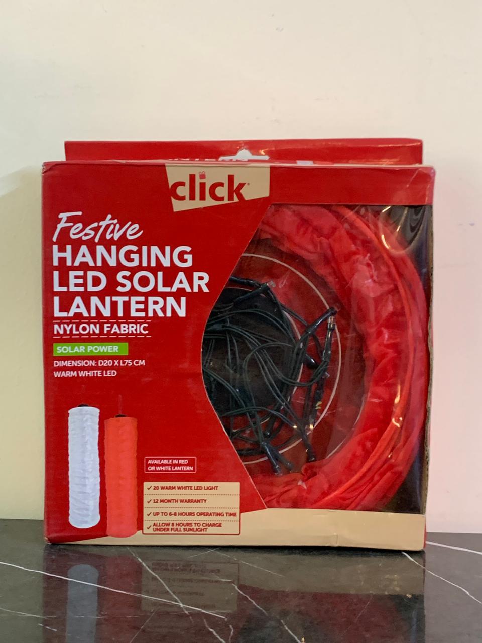 Click Festive Hanging LED Solar Lantern. SKU:BXL-112