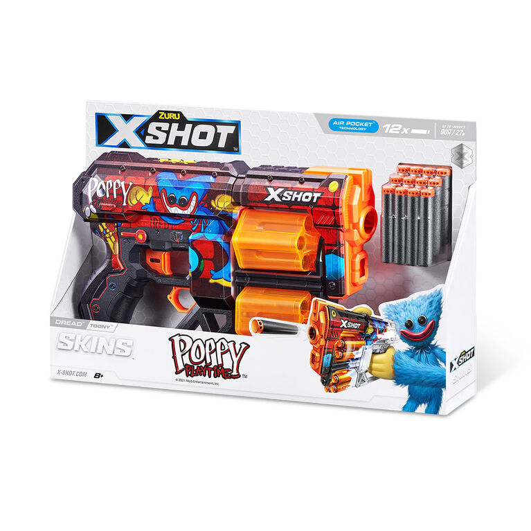 Zuru X-Shot Skins Dread Foam Dart Blaster, "Poppy Playtime". (New)