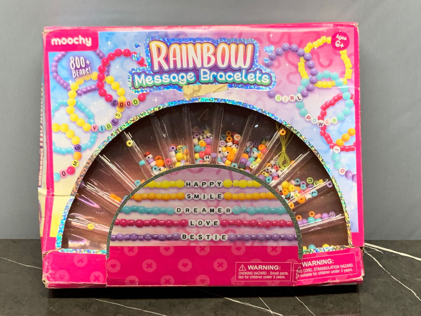 Moochy Rainbow Message Bracelets Kit. (Incomplete- 200 beads approx)