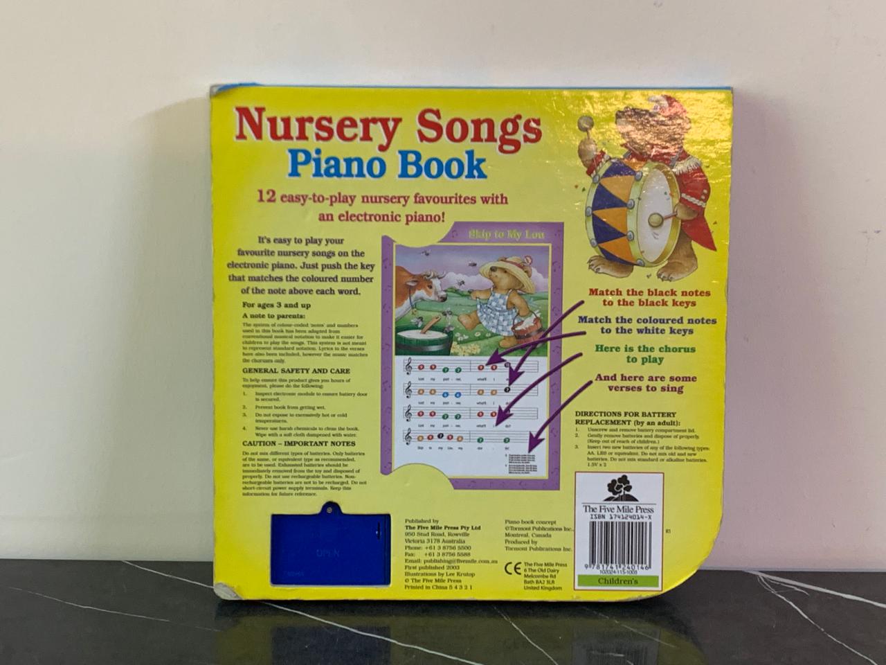 Nursery Songs Piano Book. SKU:BXL-111