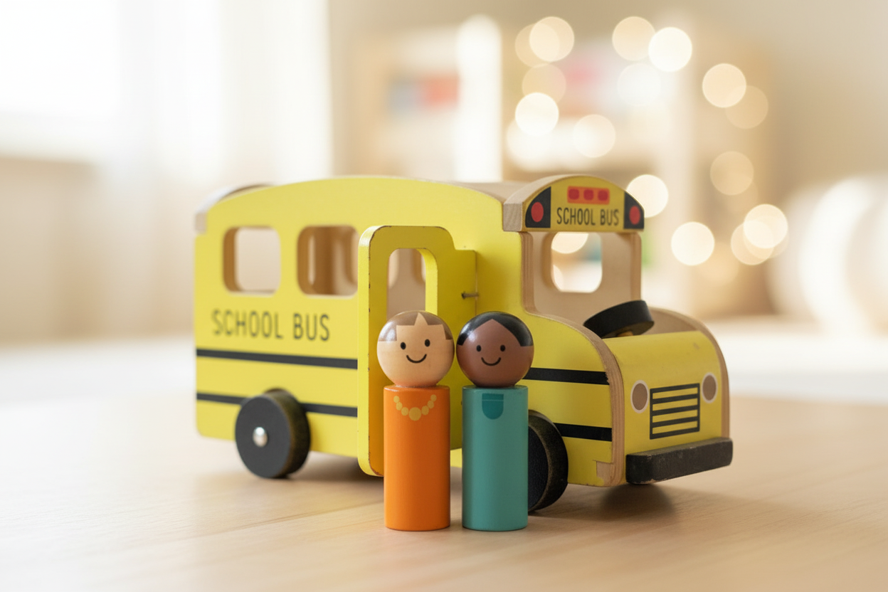 Anko Wooden School Bus Toy. SKU:BXL-804