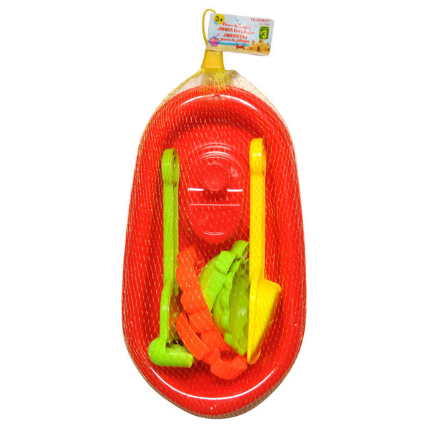 Large Plastic Beach Boat With Beach Toys. SKU:BXL-117