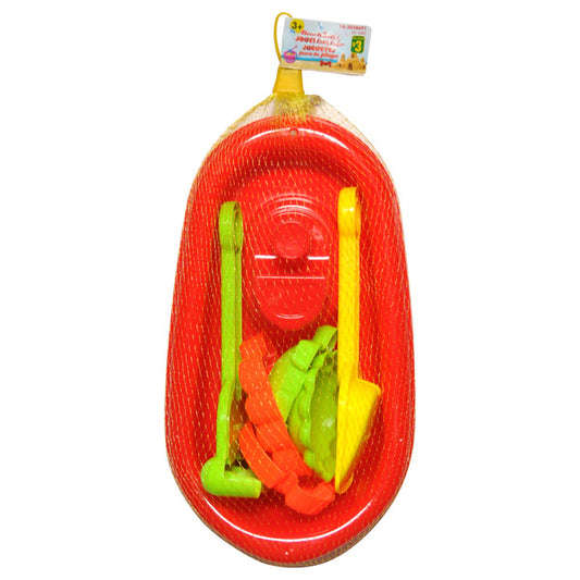 Large Plastic Beach Boat With Beach Toys. SKU:BXL-117