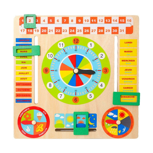 Wooden Calendar And Clock