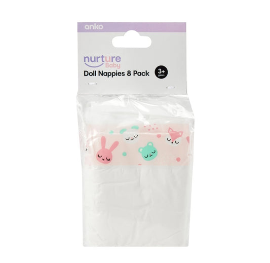 Anko 8 Pack Doll Nappies. SKU:BXL-119 (new)