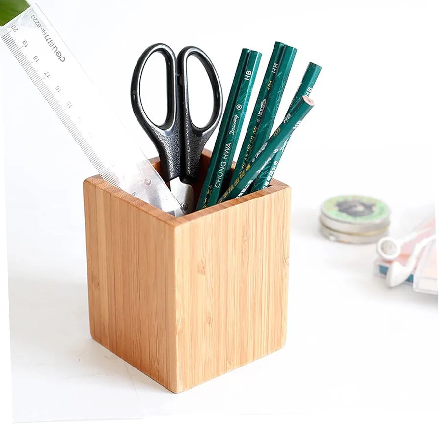 Bamboo pen cup