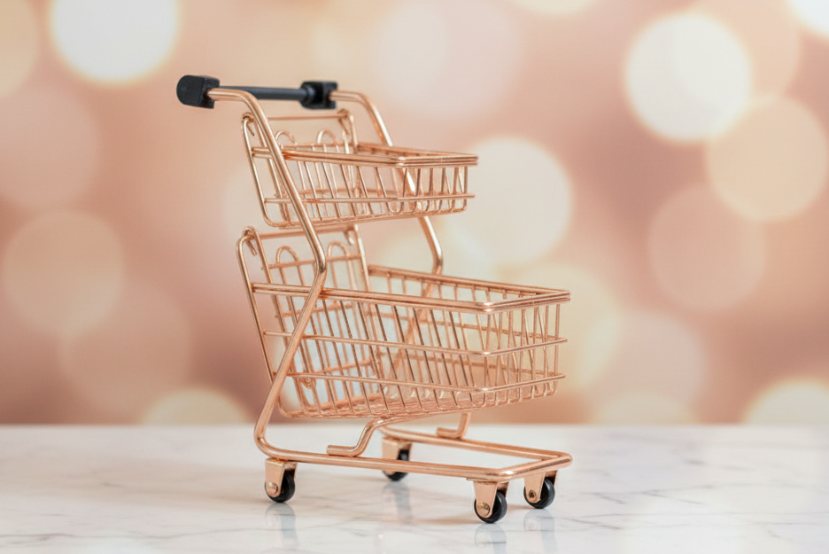 Miniature Metal Shopping Cart. SKU:BXL-031