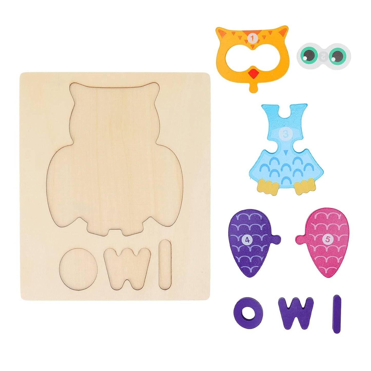 Wooden Shape Block Puzzle Owl.