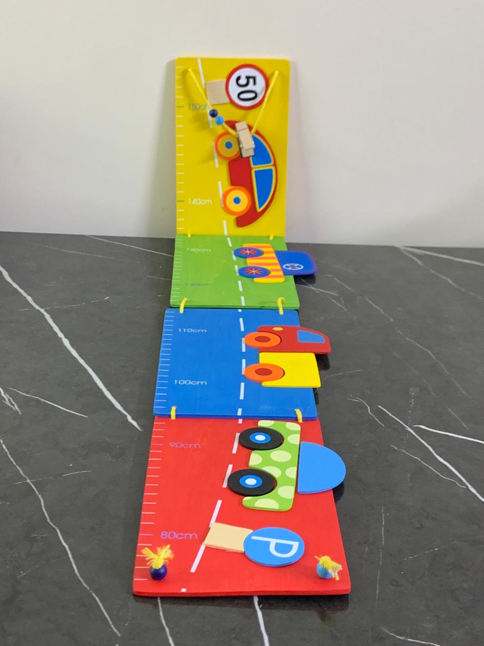 Car and Traffic Light Wooden Height Chart. SKU:BXL-033