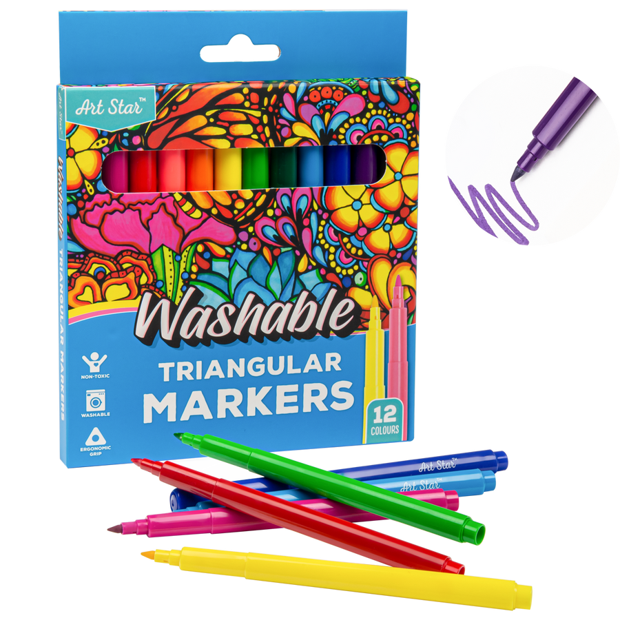 Art Star Washable Triangular Markers.