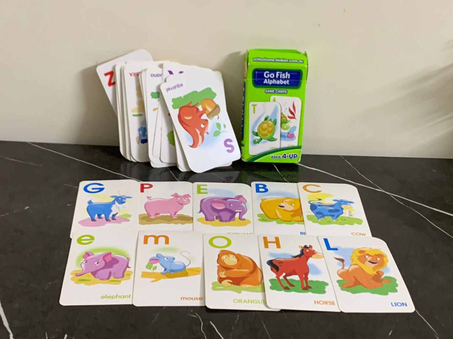 School Zone Go Fish Alphabet Game Cards.(54 cards)  SKU:BXL-048