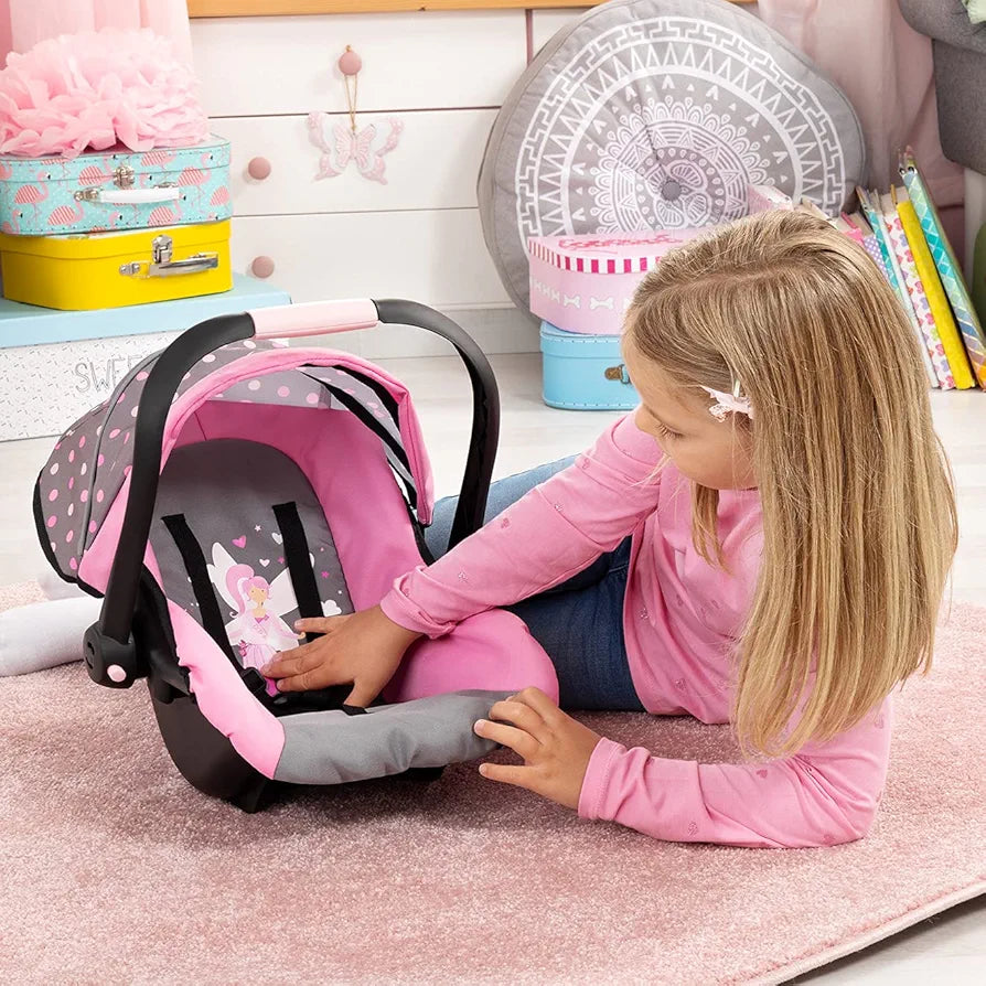 Bayer Baby Doll Deluxe Car Seat With Canopy. SKU:BXL-804 (Rs 450 advance)