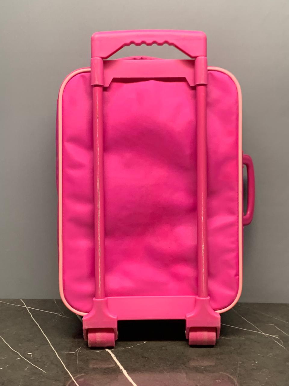Barbie Kids Pink Rolling Bag. (Rs 500 advance). SKU:BXL-804