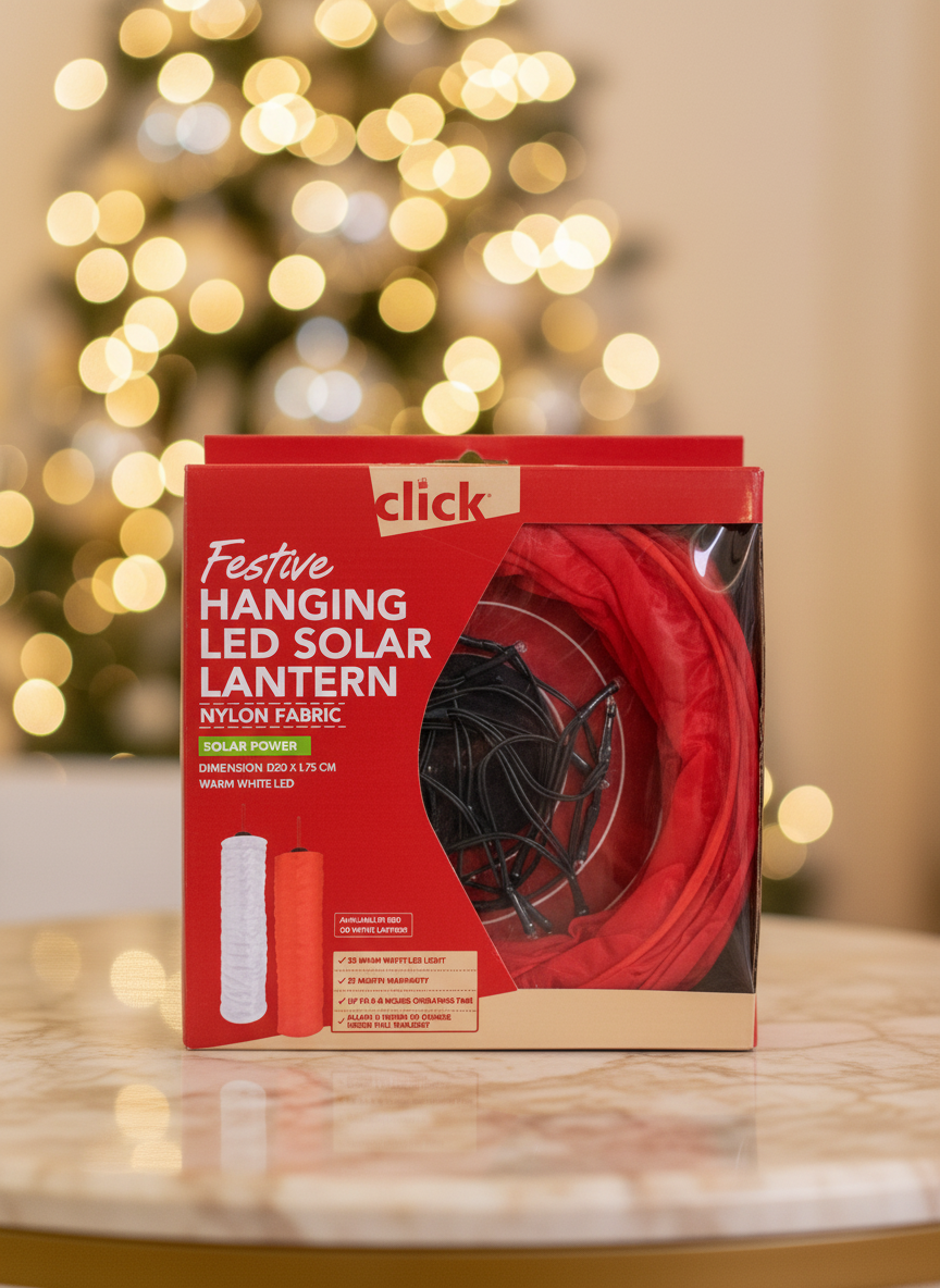 Click Festive Hanging LED Solar Lantern. SKU:BXL-112