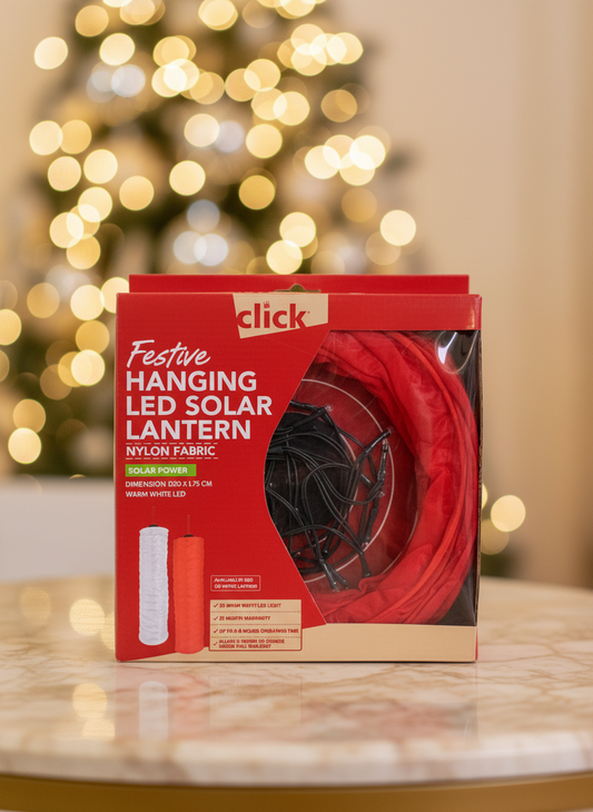 Click Festive Hanging LED Solar Lantern. SKU:BXL-112