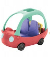 Red and Aqua Toy Car