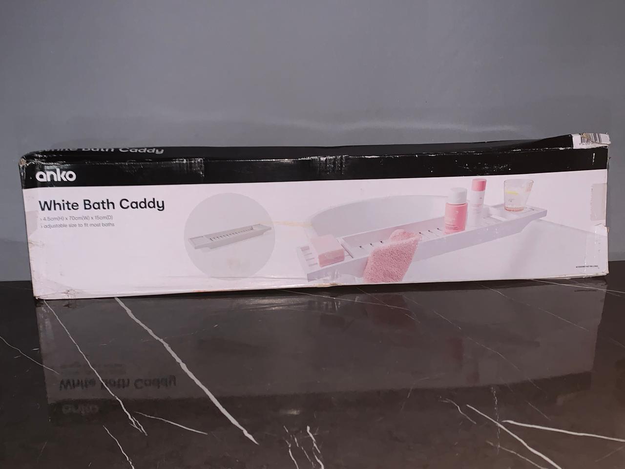 Adjustable Bath Caddy, White - Anko. (New) (Rs 350 advance). SKU:BXL-804