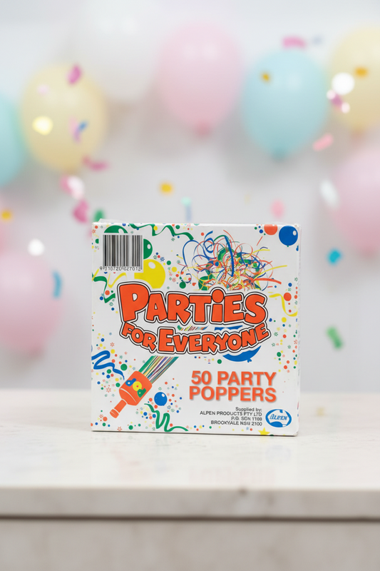 Parties for Everyone 50 Poppers. SKU:BXL- 804 (new)