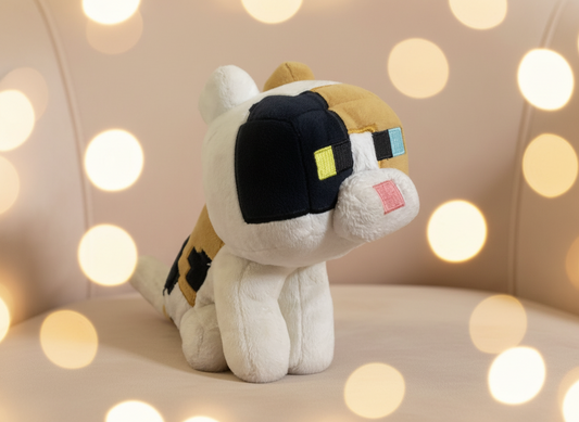 JINX Minecraft Happy Explorer Calico Cat Plush Stuffed Toy. SKU:BXL-059