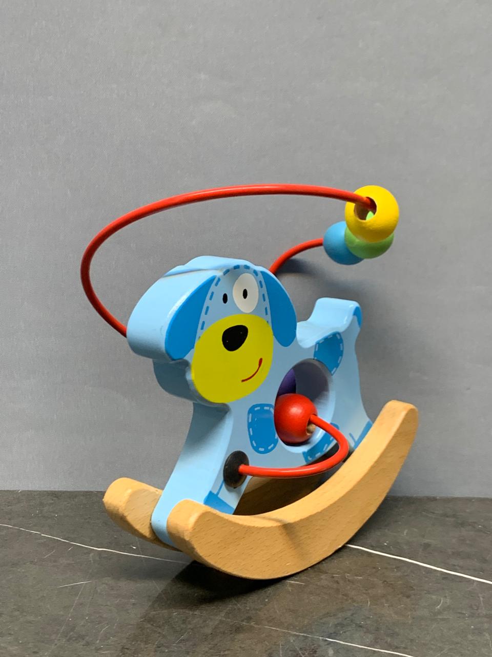 Bigjigs Toys Wooden Rocking Dog Bead Frame.SKU:BXL-003