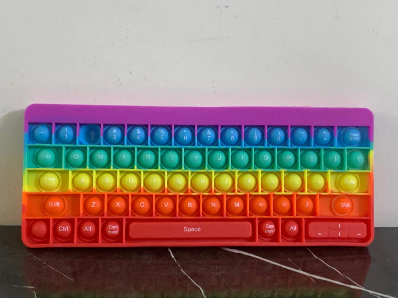 Rainbow Keyboard Popper Fidget Toy.  SKU:BXL-059