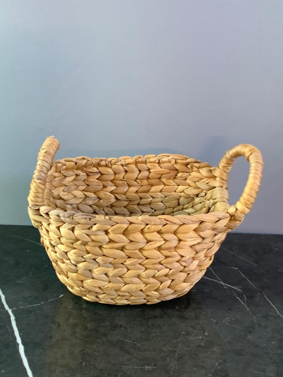 Natural Water Hyacinth Woven Storage Basket. SKU:BXL-804