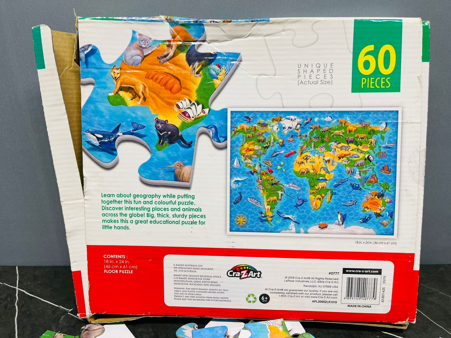 World Map Floor Puzzle" by Cra-Z-Art.