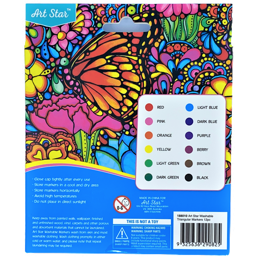 Art Star Washable Triangular Markers.