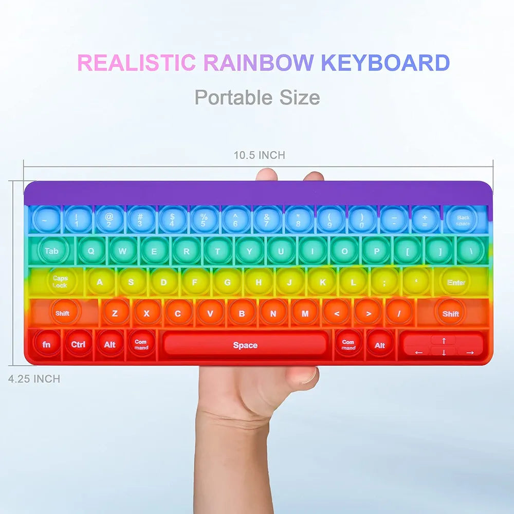 Rainbow Keyboard Popper Fidget Toy.  SKU:BXL-059